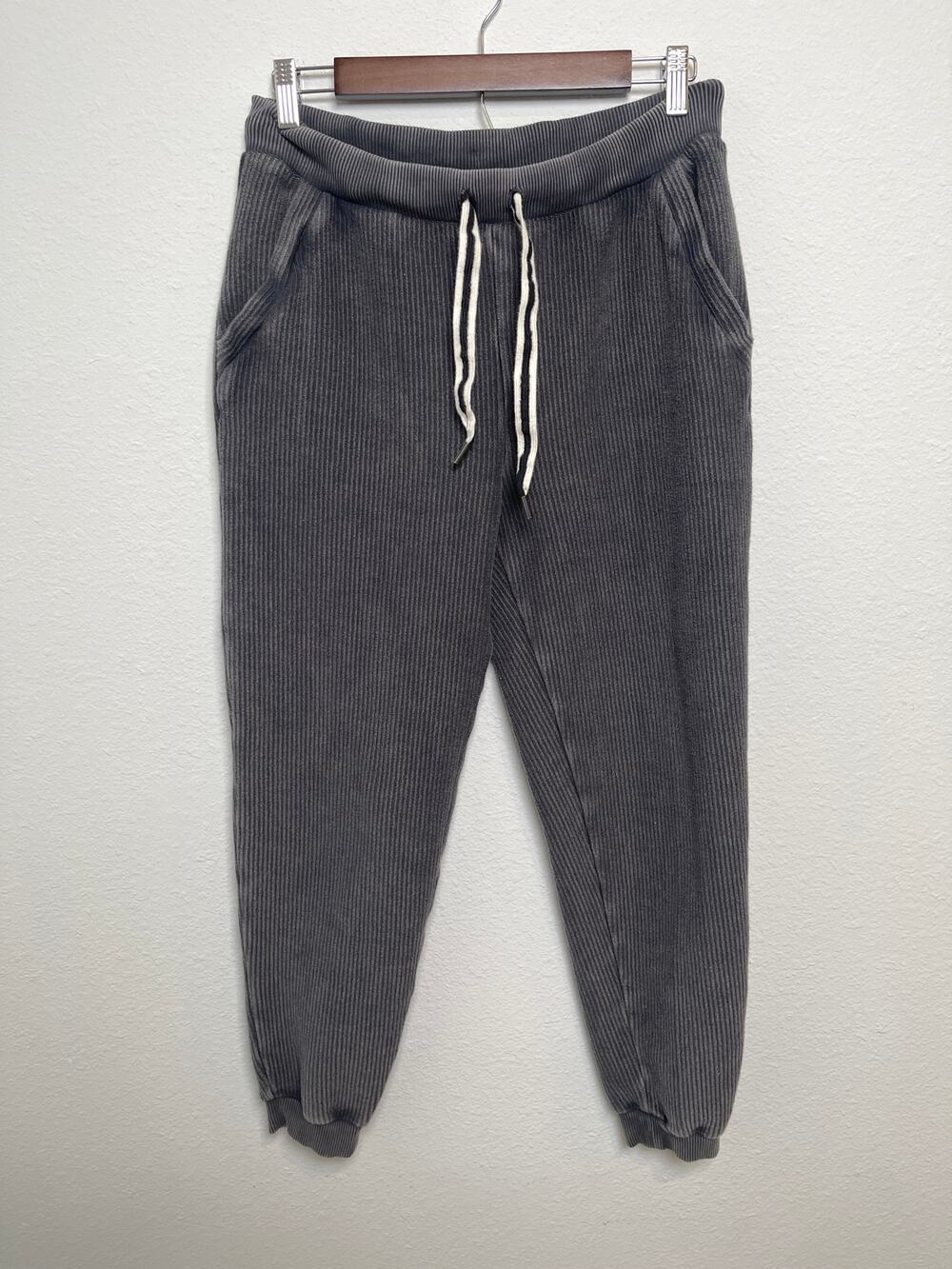 Aerie Gray Ribbed Jogger Sweatpants Women’s Small Lounge Pants